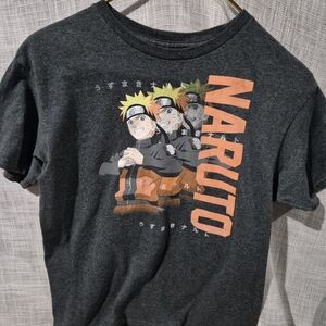 Naruto Graphic Kids Tee - Charcoal with Orange